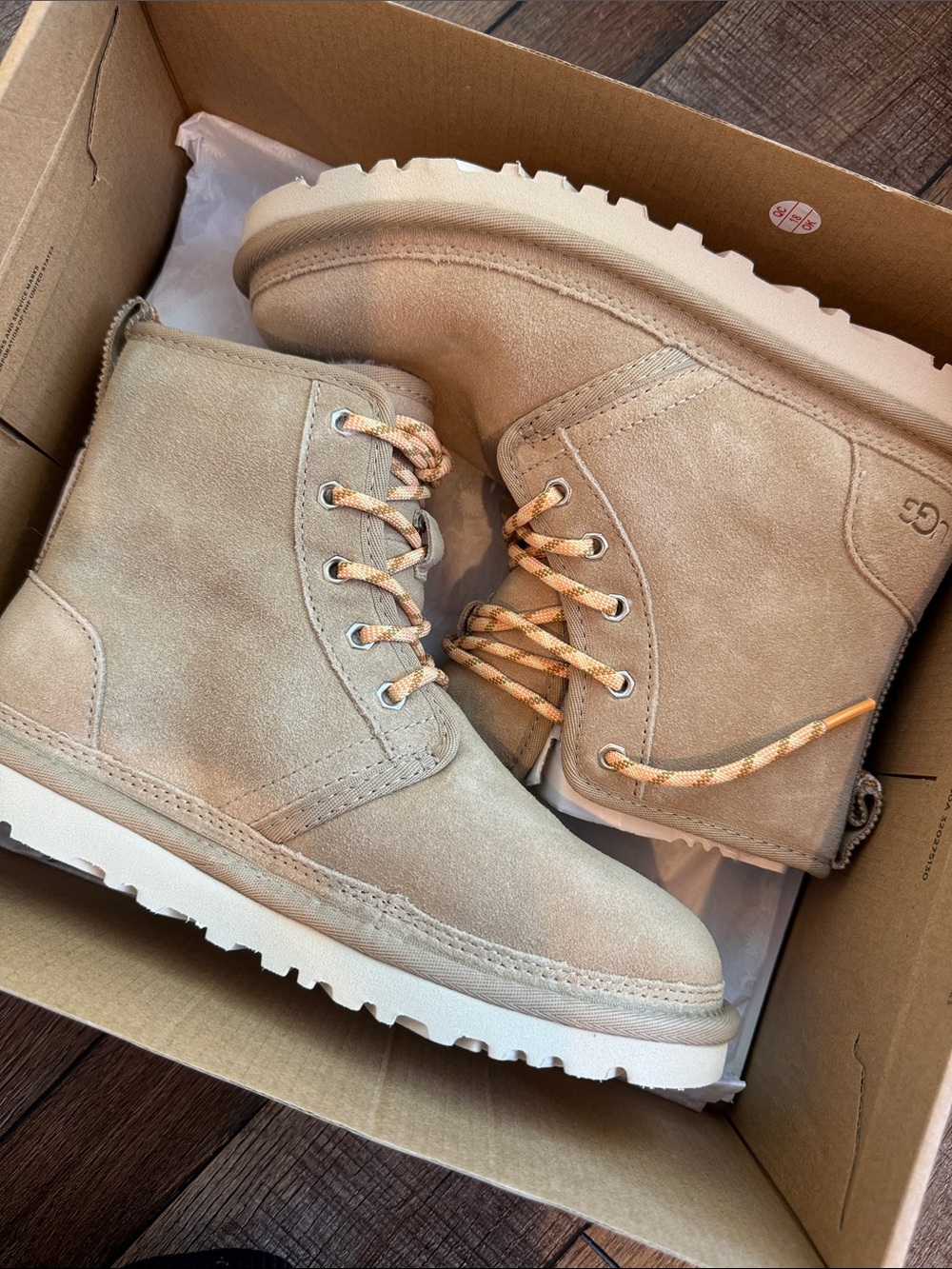 UGG Sand Suede Lace-Up Ankle Boots